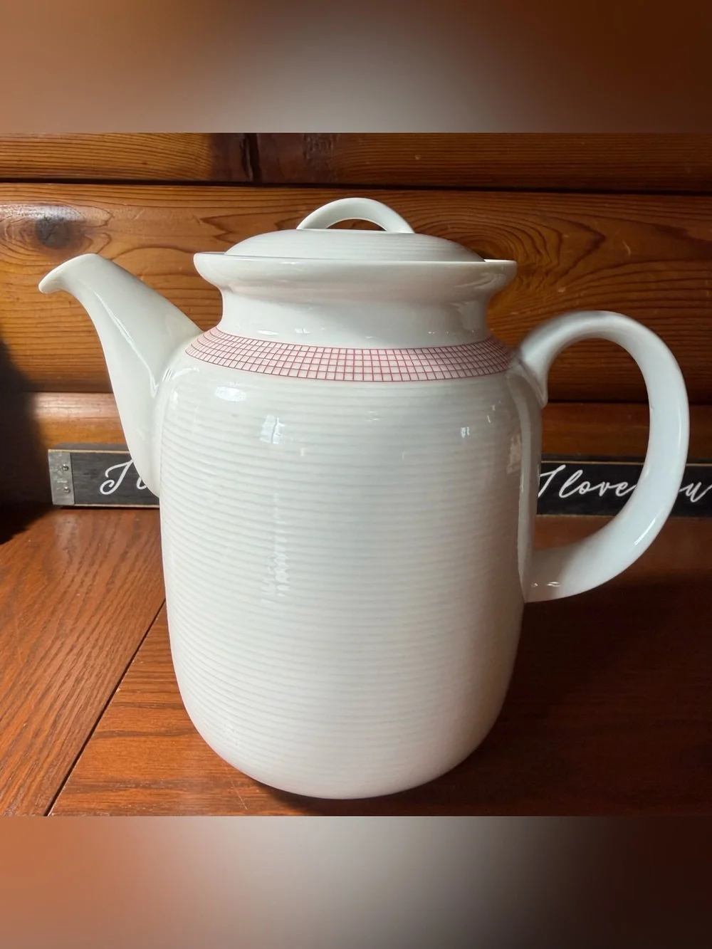 FLORIDA by Thomas Coffee Tea Pot Rosenthal made in Germany white w/ pink trim